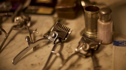Free stock photo of ambience, antique, barber tools