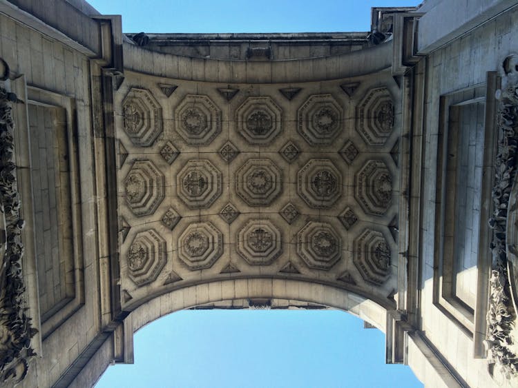 Reliefs On Arch Of Arc De Triomphe In Paris, France