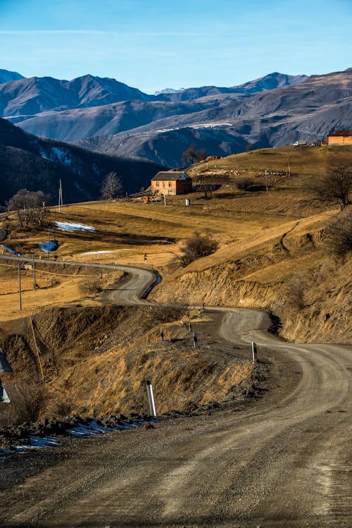 Road Through a Rural Mountain Landscape 