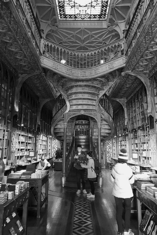 Free Explore the iconic Livraria Lello bookstore's intricate design and shelves in Porto, Portugal. Stock Photo