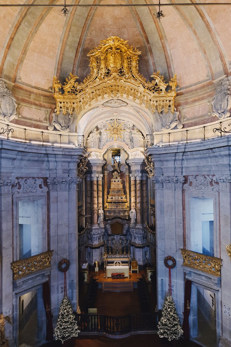 The Interior Of The Iglesia De Los Clerigos In Portugal