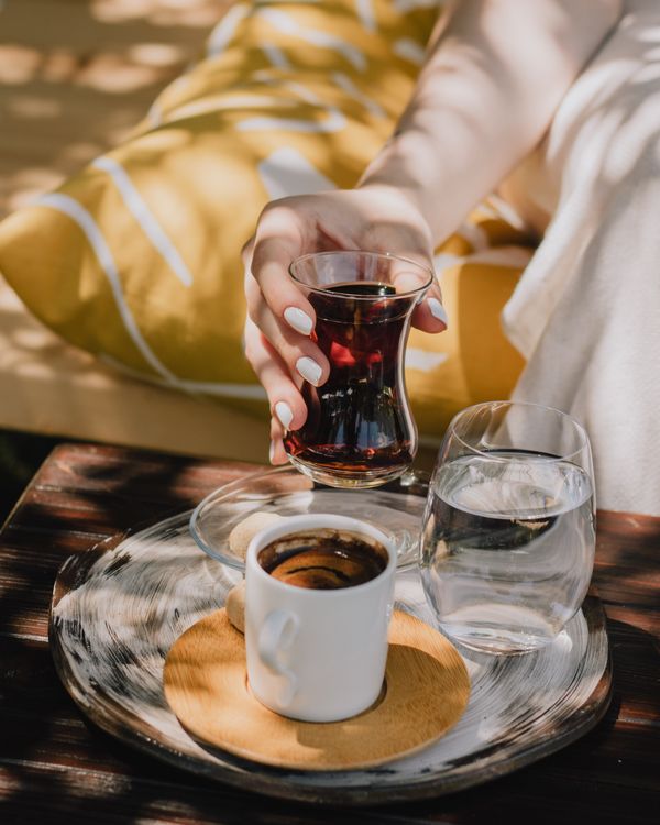 Morning tea in warm hands