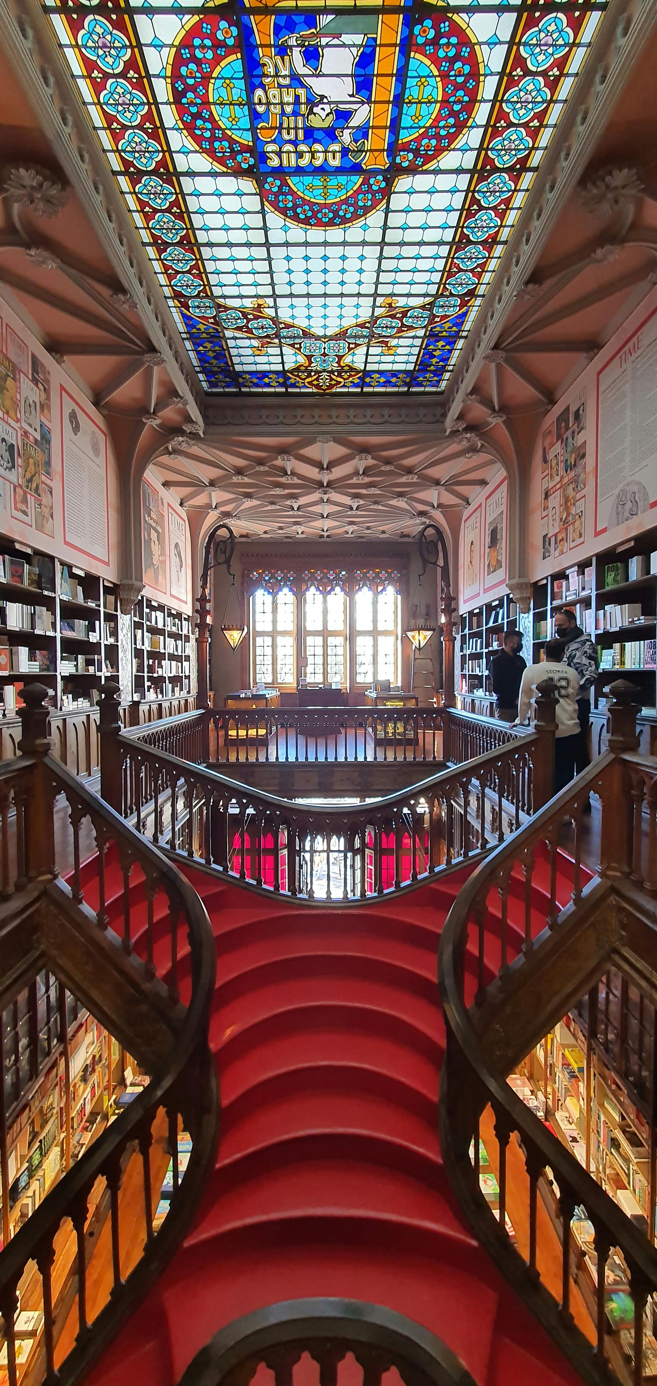Free The Interior of the Livraria Lello in Portugal Stock Photo