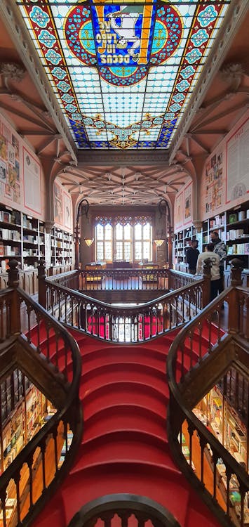Free The Interior of the Livraria Lello in Portugal Stock Photo