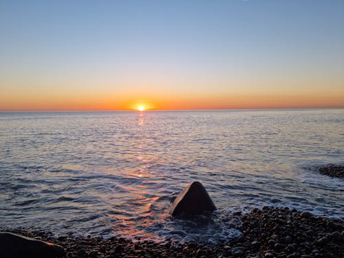 Free stock photo of beach sunset, beautiful sunset, seawaves