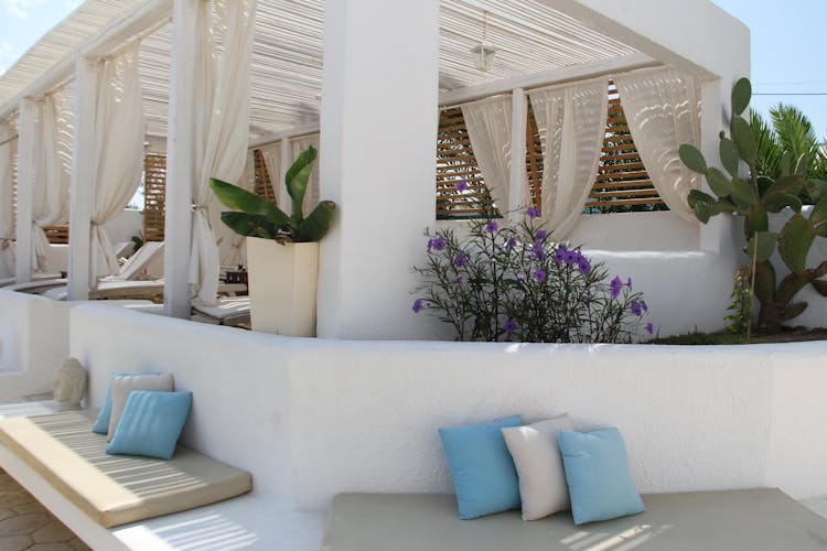 Lounge Area Under White Gazebo