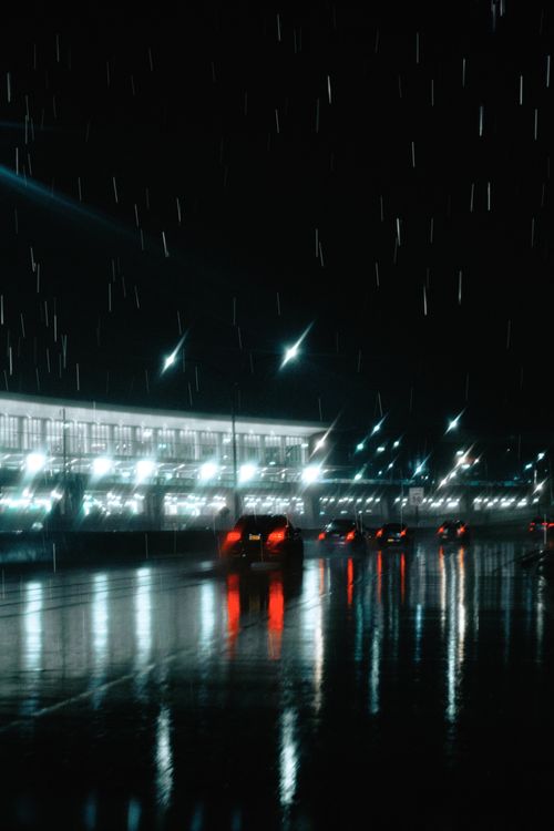 Cars on the Road on a Rainy Night · Free Stock Photo