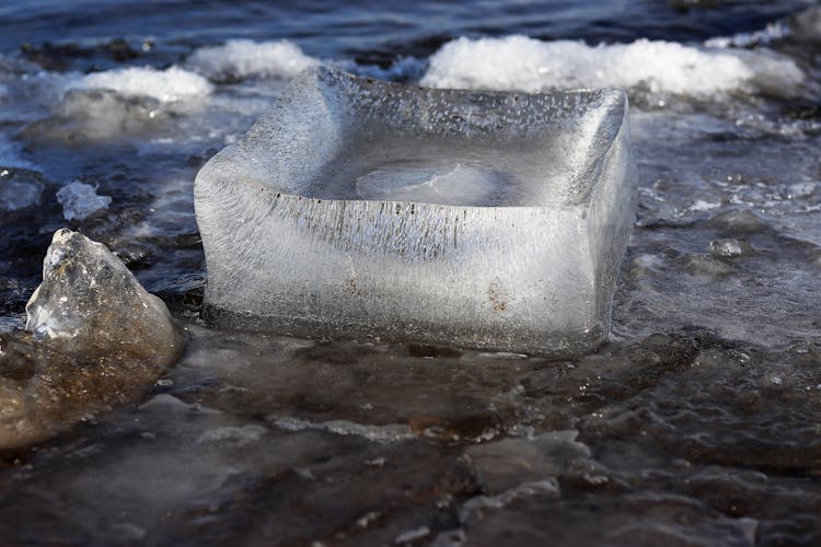 Block Of Ice On A Body Of Water