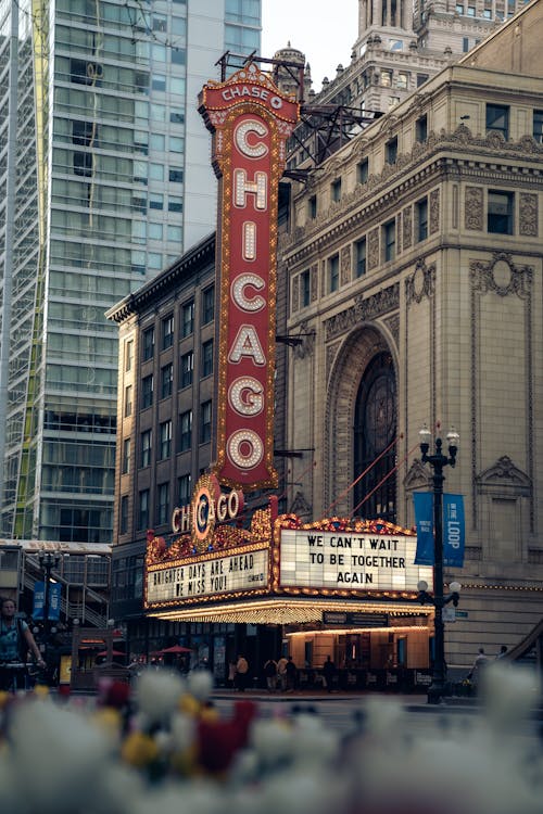 Free Entrance to Chicago Theatre in Chicago, USA Stock Photo