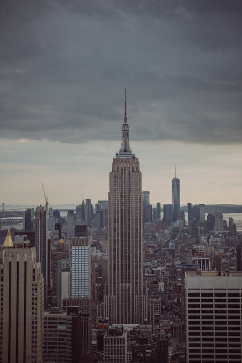 Free Urban Skyline with View of Rockefeller Center in New York, USA Stock Photo