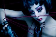 Woman With Red Lipstick and Black Hair