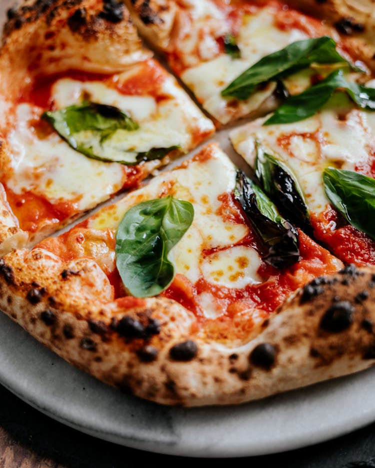 Fresh Sourdough Pizza On Plate