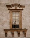 Brown Wooden Framed Glass Window