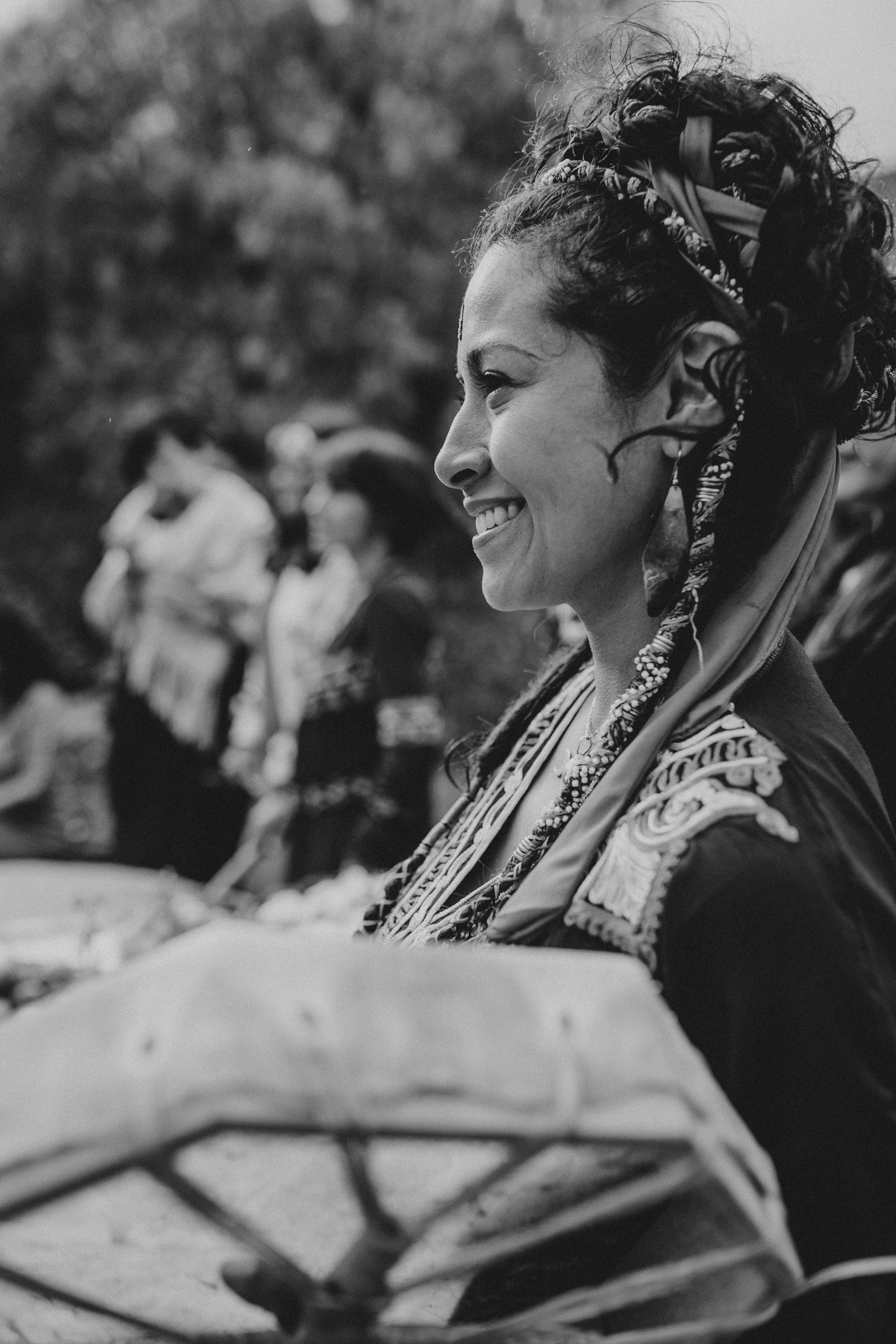 Black and White Photo of a Woman in Traditional Clothing · Free Stock Photo