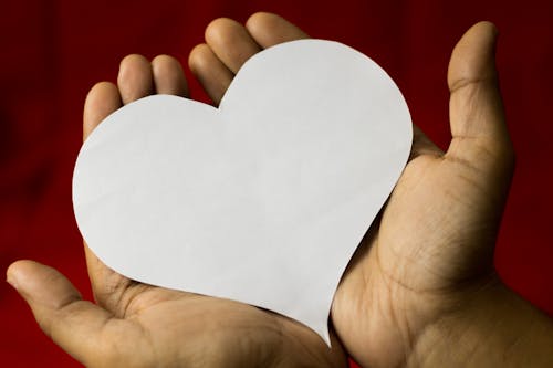 A Heart Shaped Paper on the Person's Hands 