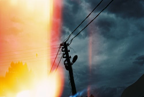 A Photo of a Utility Pole with a Film Burn