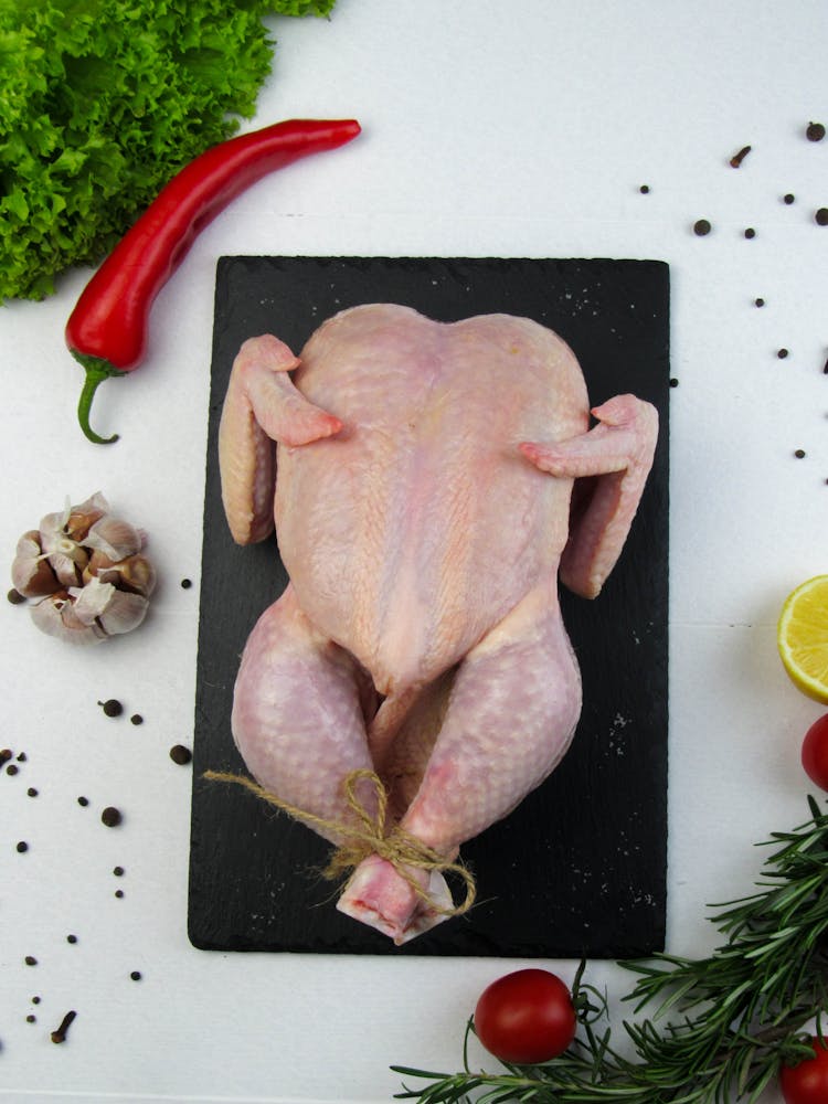 Overhead Shot Of A Dressed Chicken