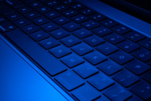 Free Blue and Black Laptop Computer Stock Photo