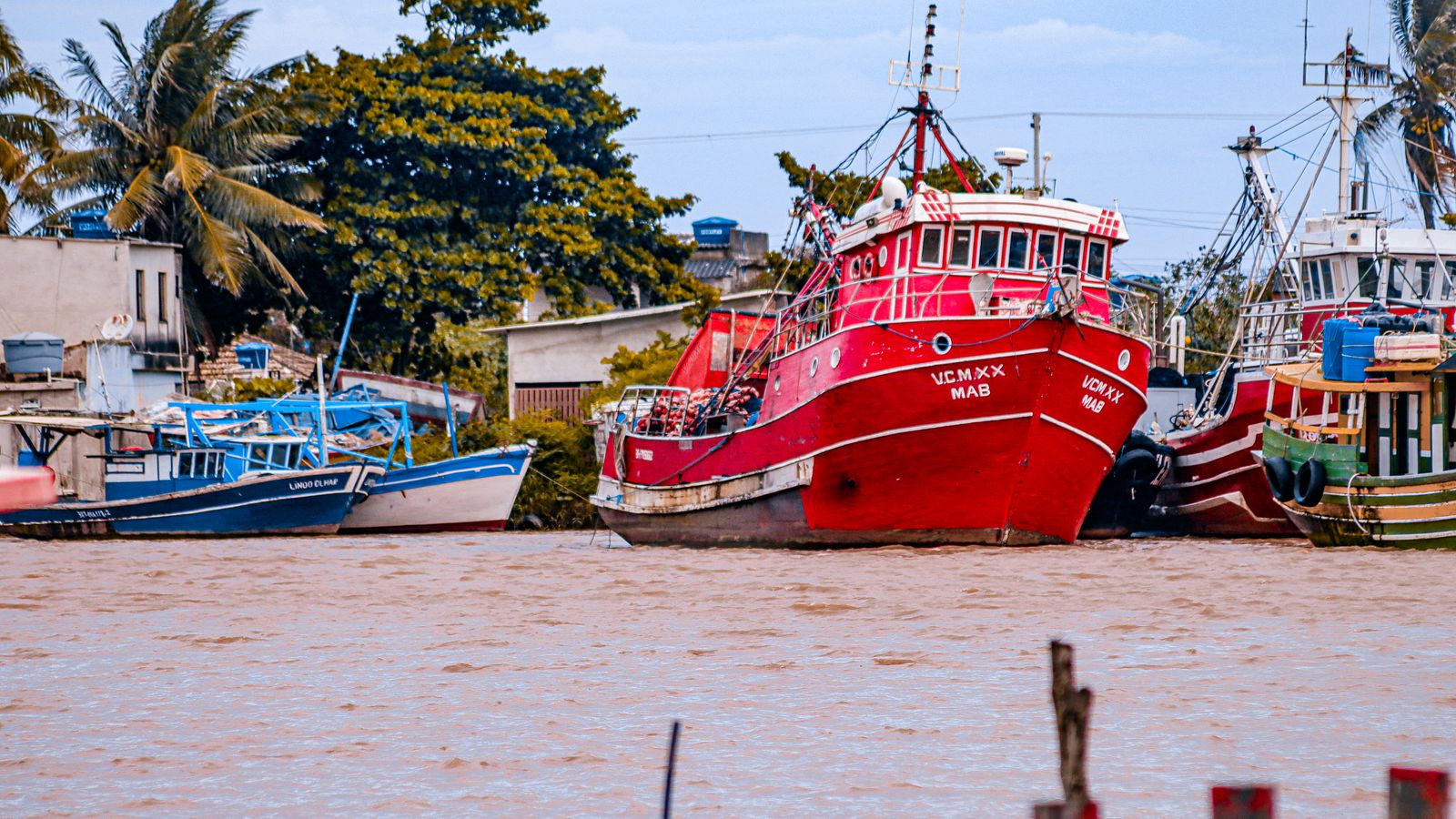 Boats docked on the side of the sea, Mozambique