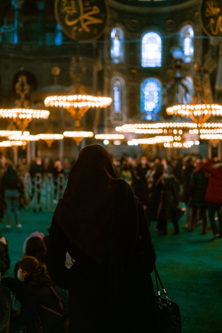 Tourists Walking In The Blue Mosque