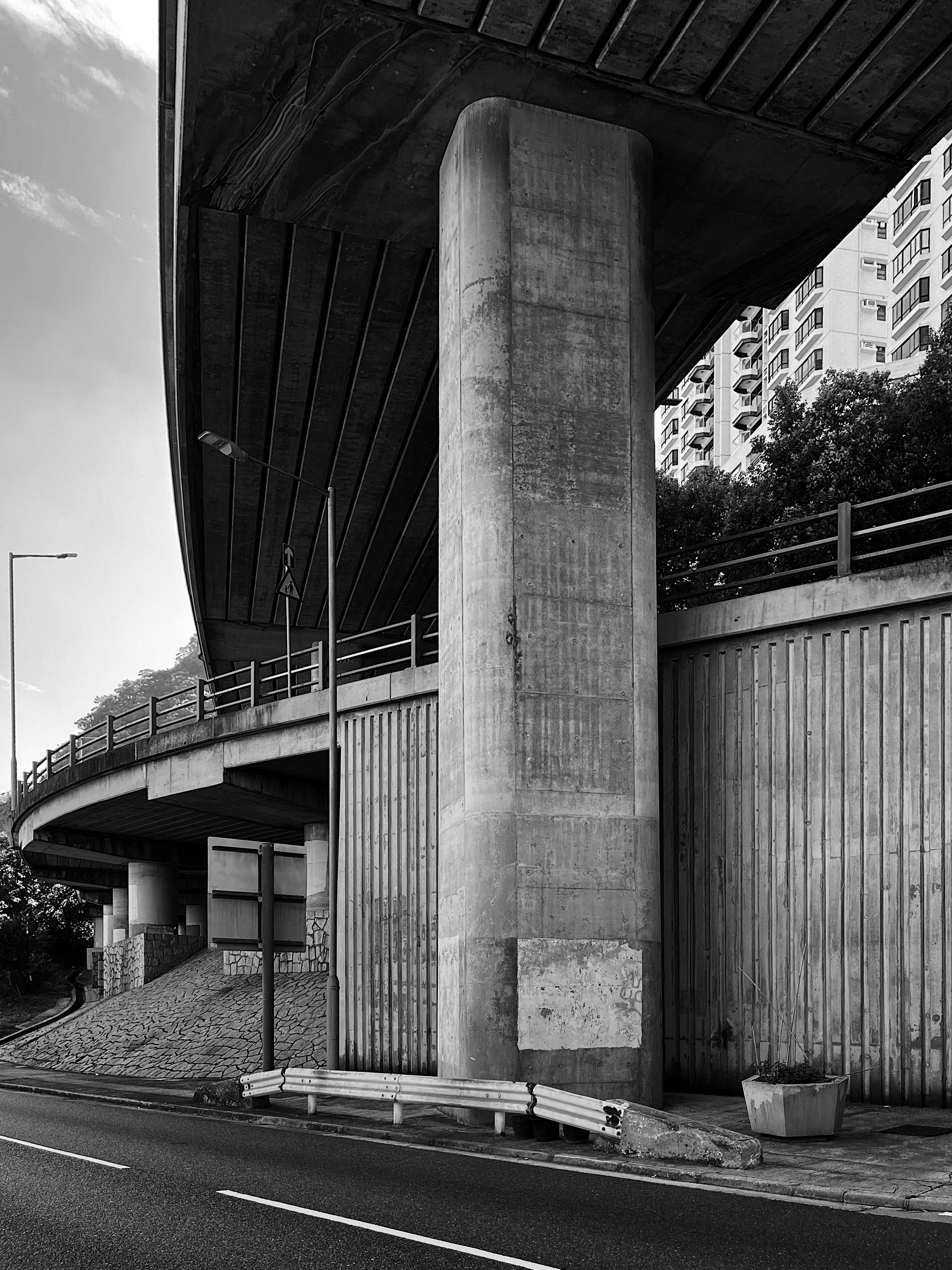 Road under Bridge with Columns · Free Stock Photo