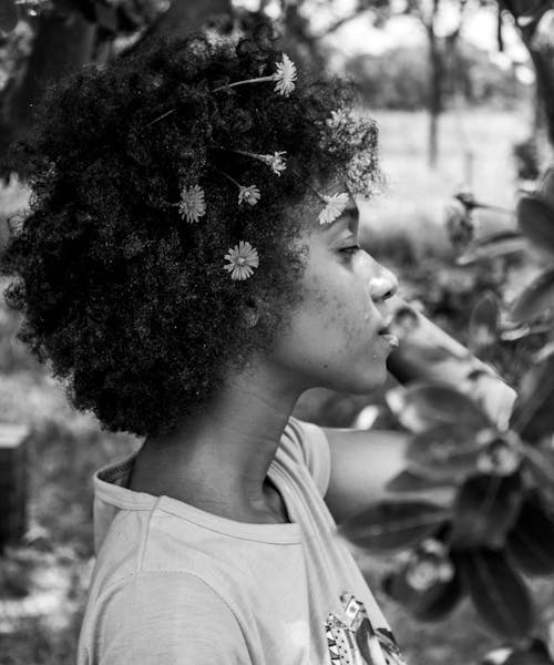 Ingyenes stockfotó afro haj, afro-amerikai nő, egyszínű témában