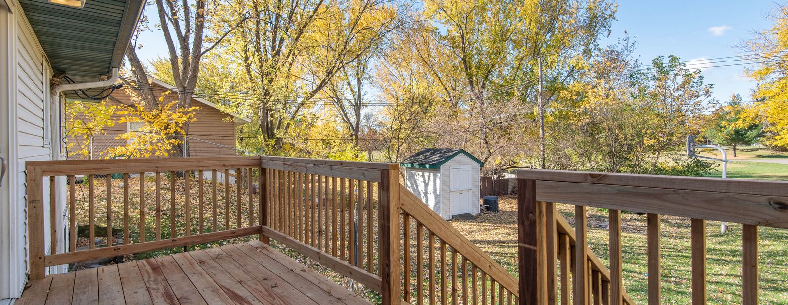 Brown wooden deck patio