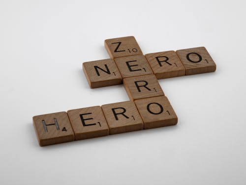 Close-Up Shot of Brown Wooden Scrabble Tiles on White Surface