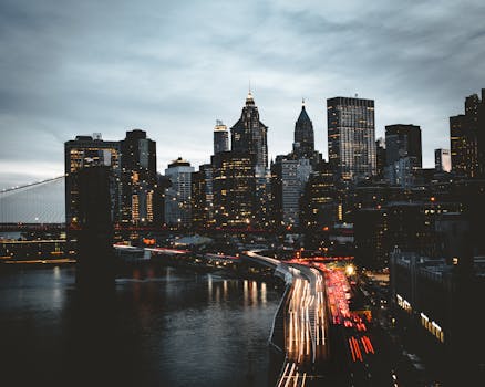 City Landscape during Night Time · Free Stock Photo