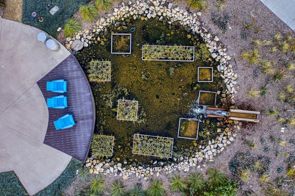 backyard with a modern fountain or small pond - custom backyard makeovers backyard with a modern fountain or small pond - custom backyard makeovers