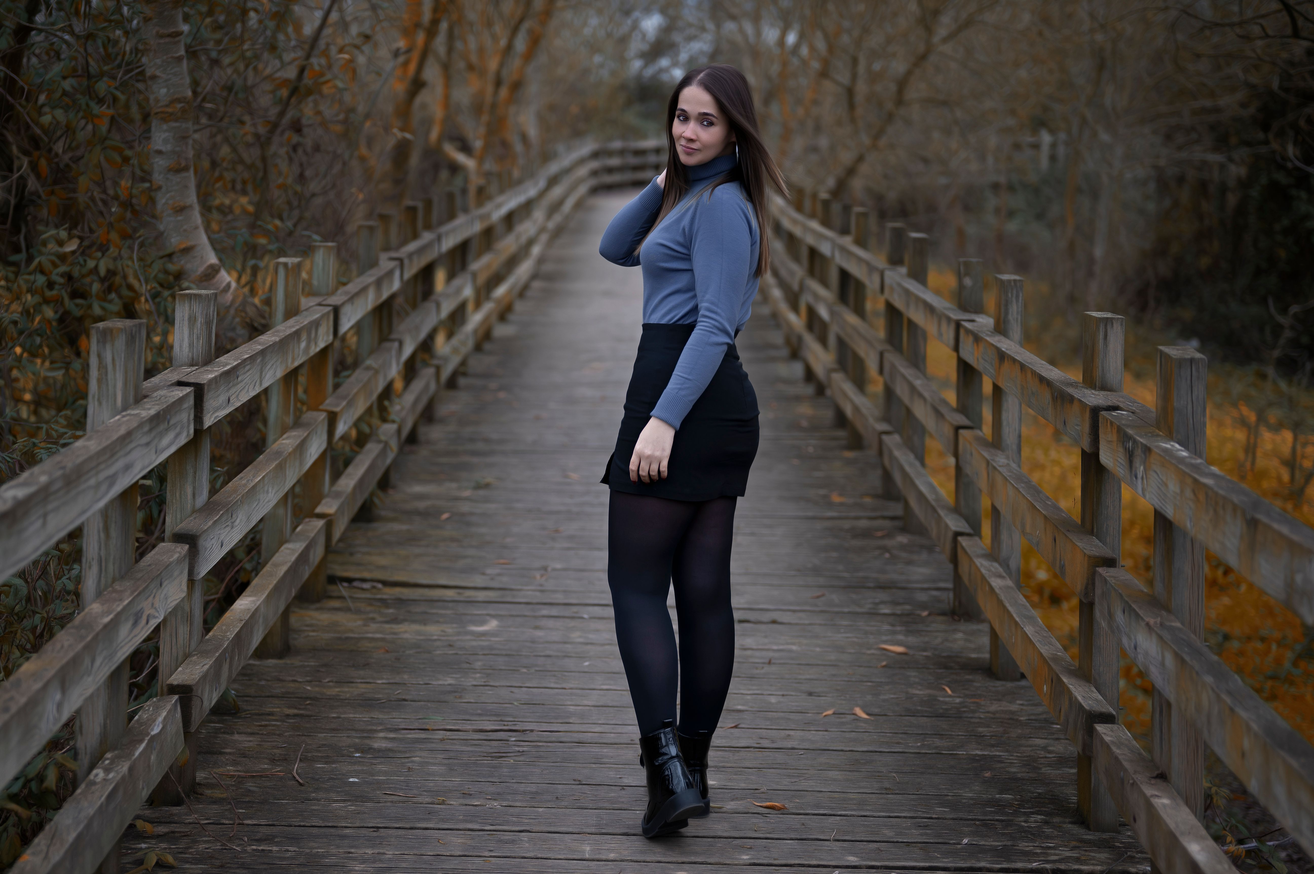 A Woman in Blue Long Sleeve Shirt · Free Stock Photo