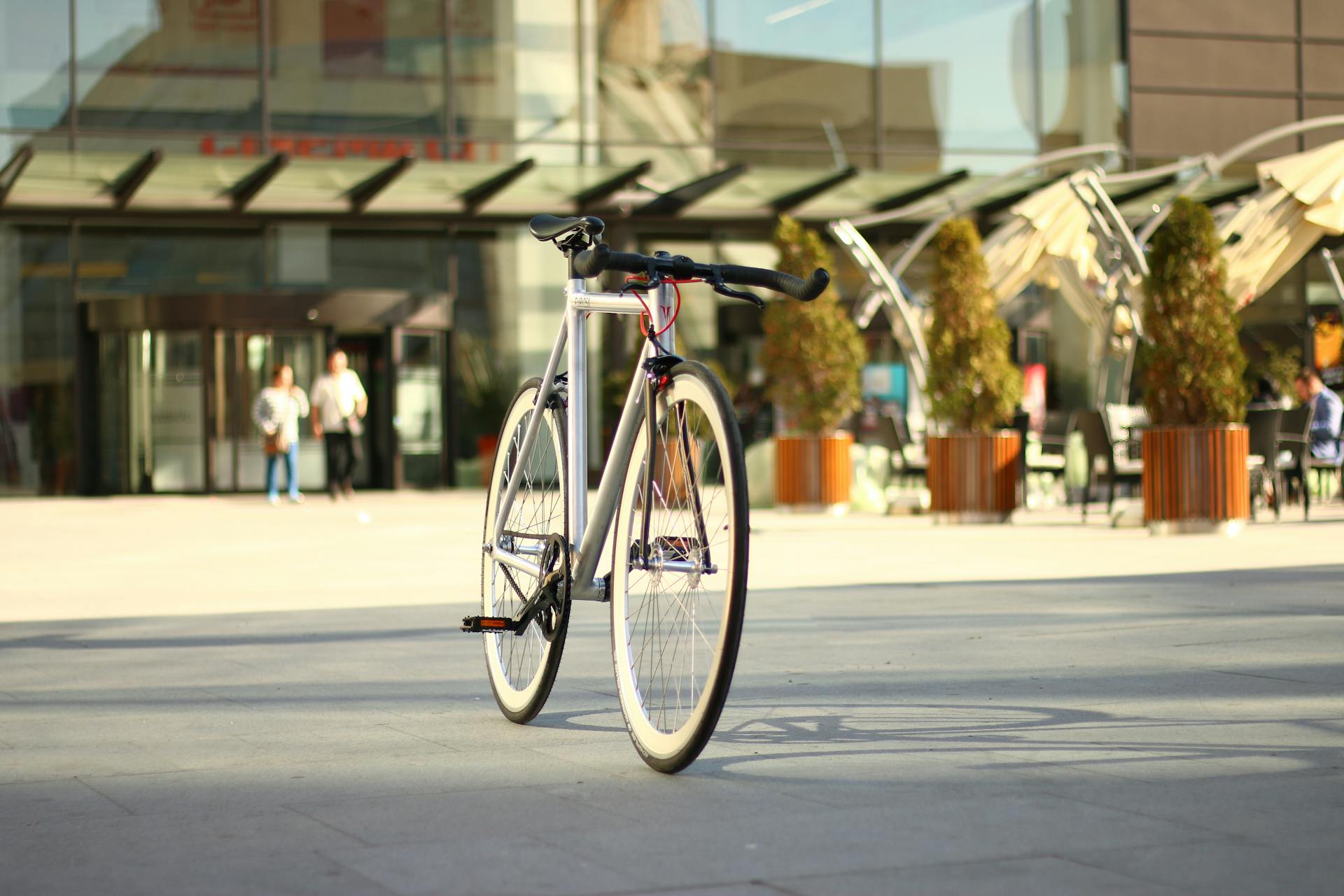 Bike With Silver Frame