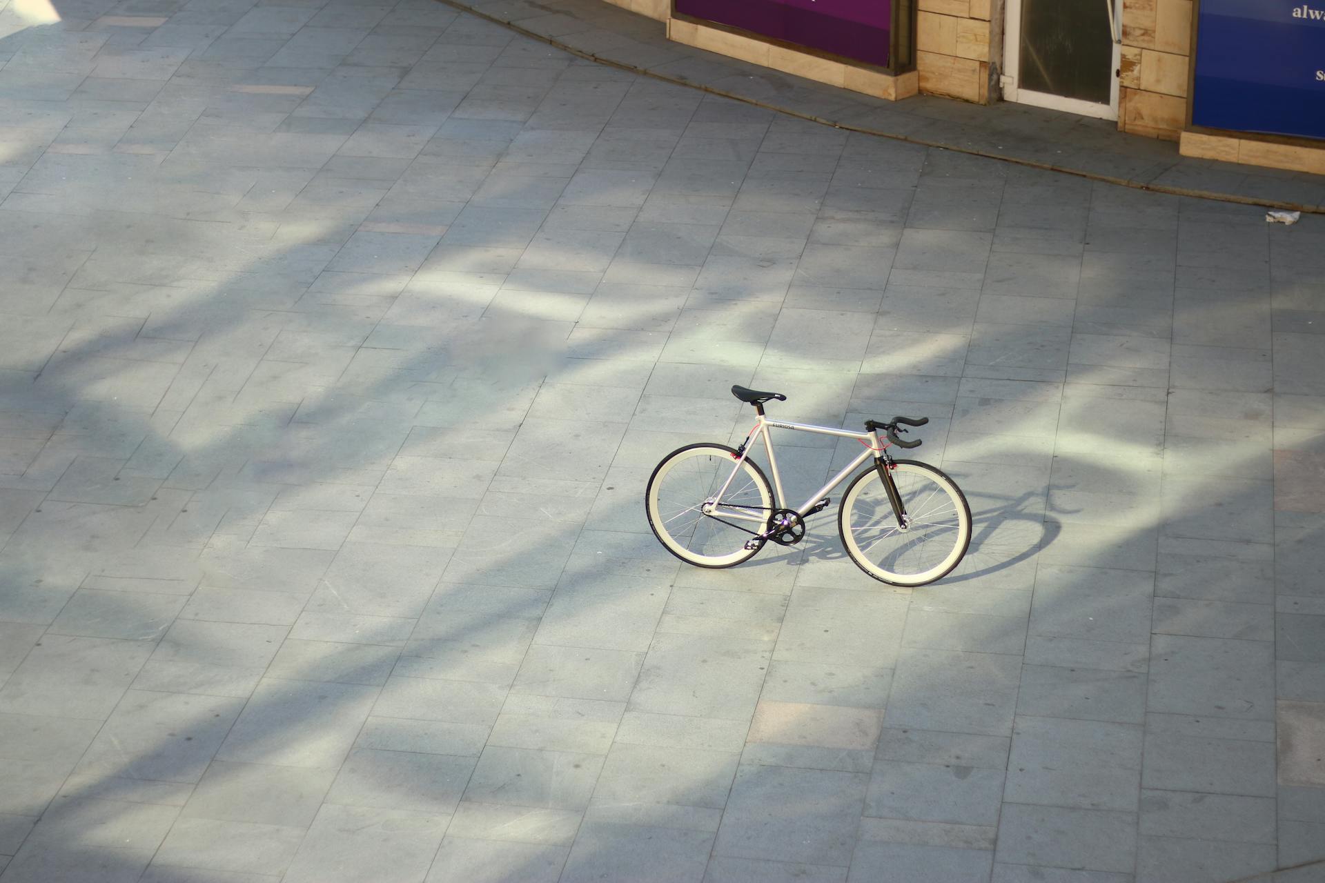 Bike Parked on Pavement