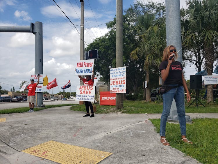 People Preaching On The Street