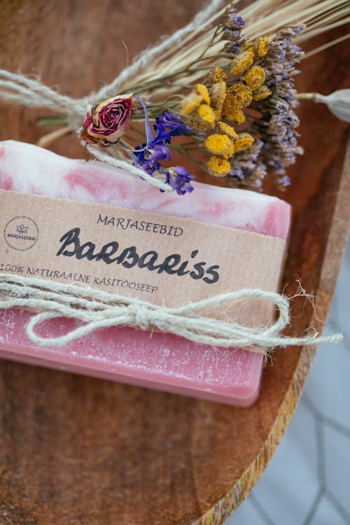 Pink Bar Soap in Close Up Photography