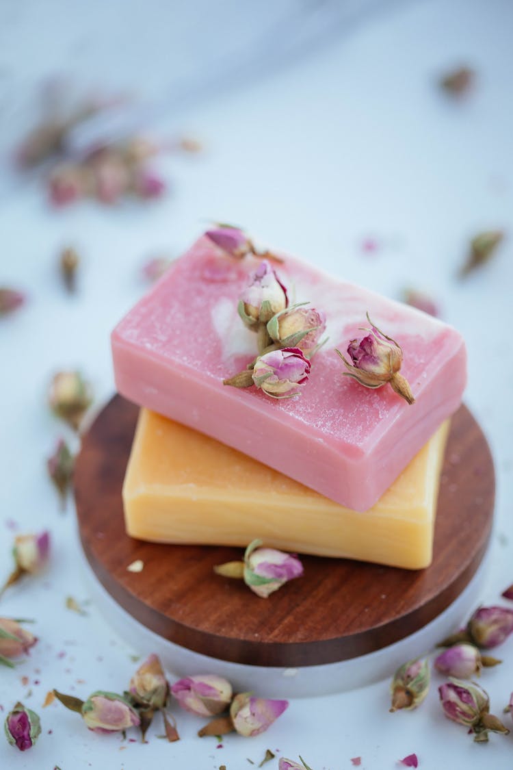 Flowers On Bars Of Soap