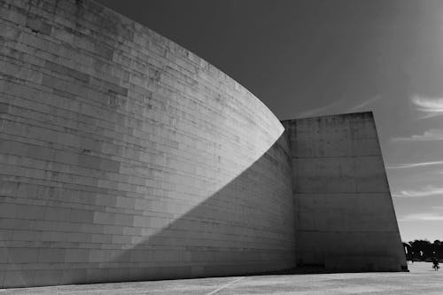 Free Grayscale Photo of a Concrete Building Stock Photo