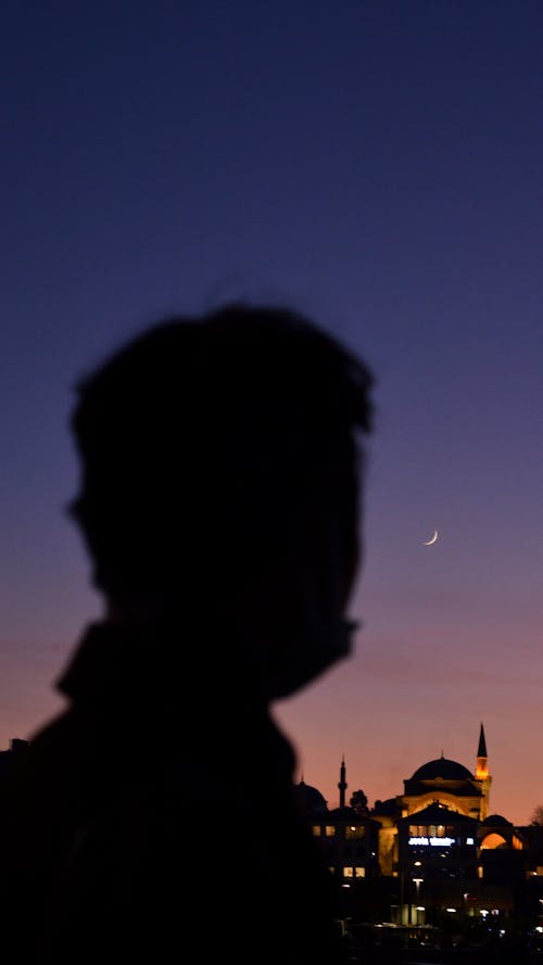 Silhouette of a Person during Sunset