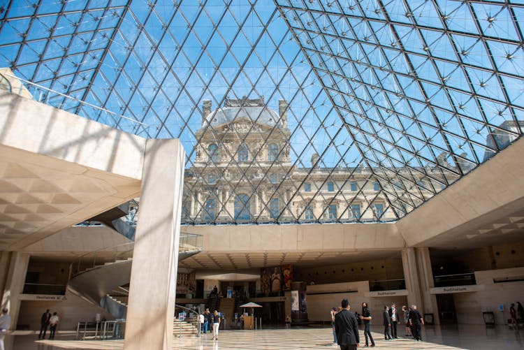 People Inside The Louvre Pyramid