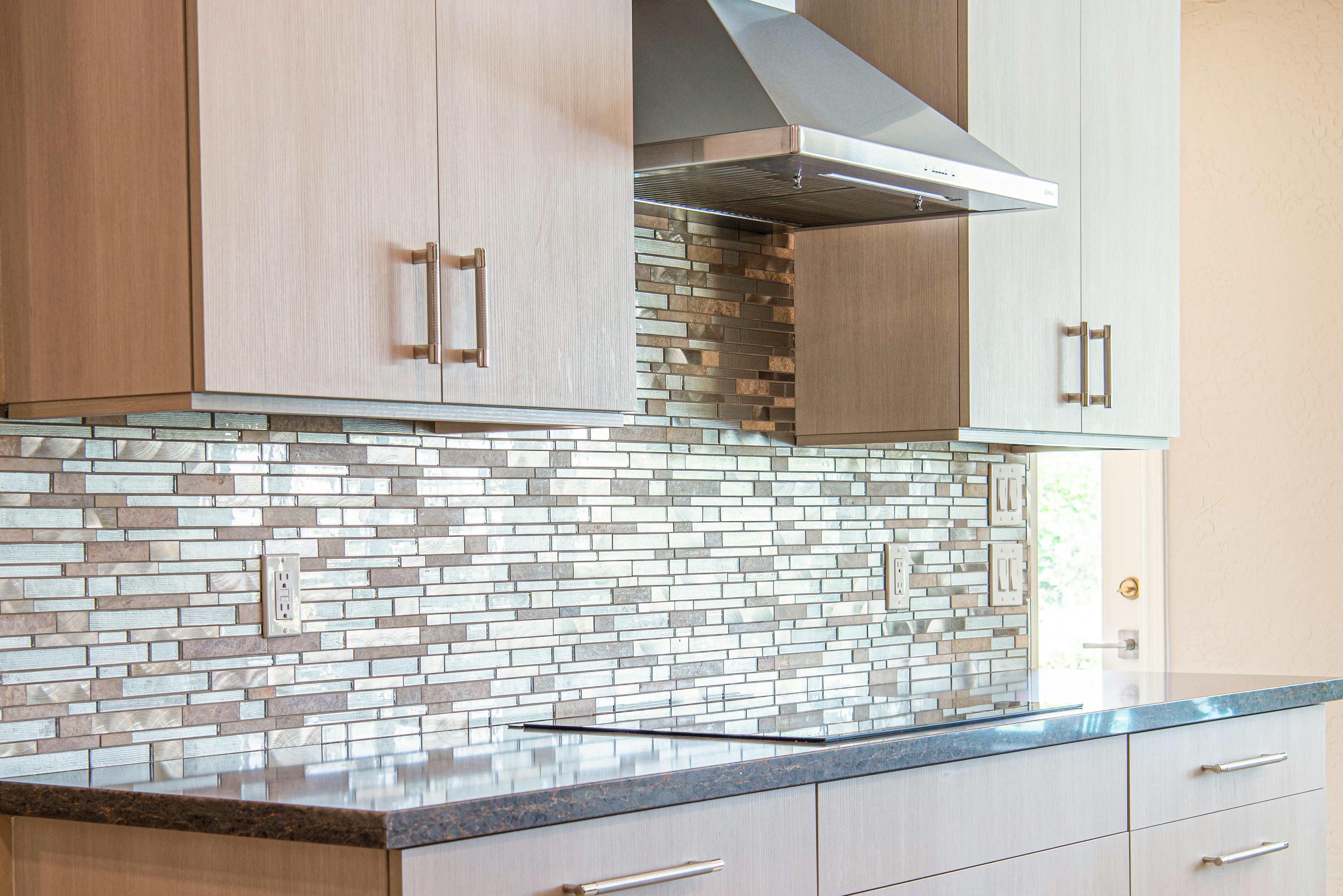 peel-and-stick tiles in the kitchen 