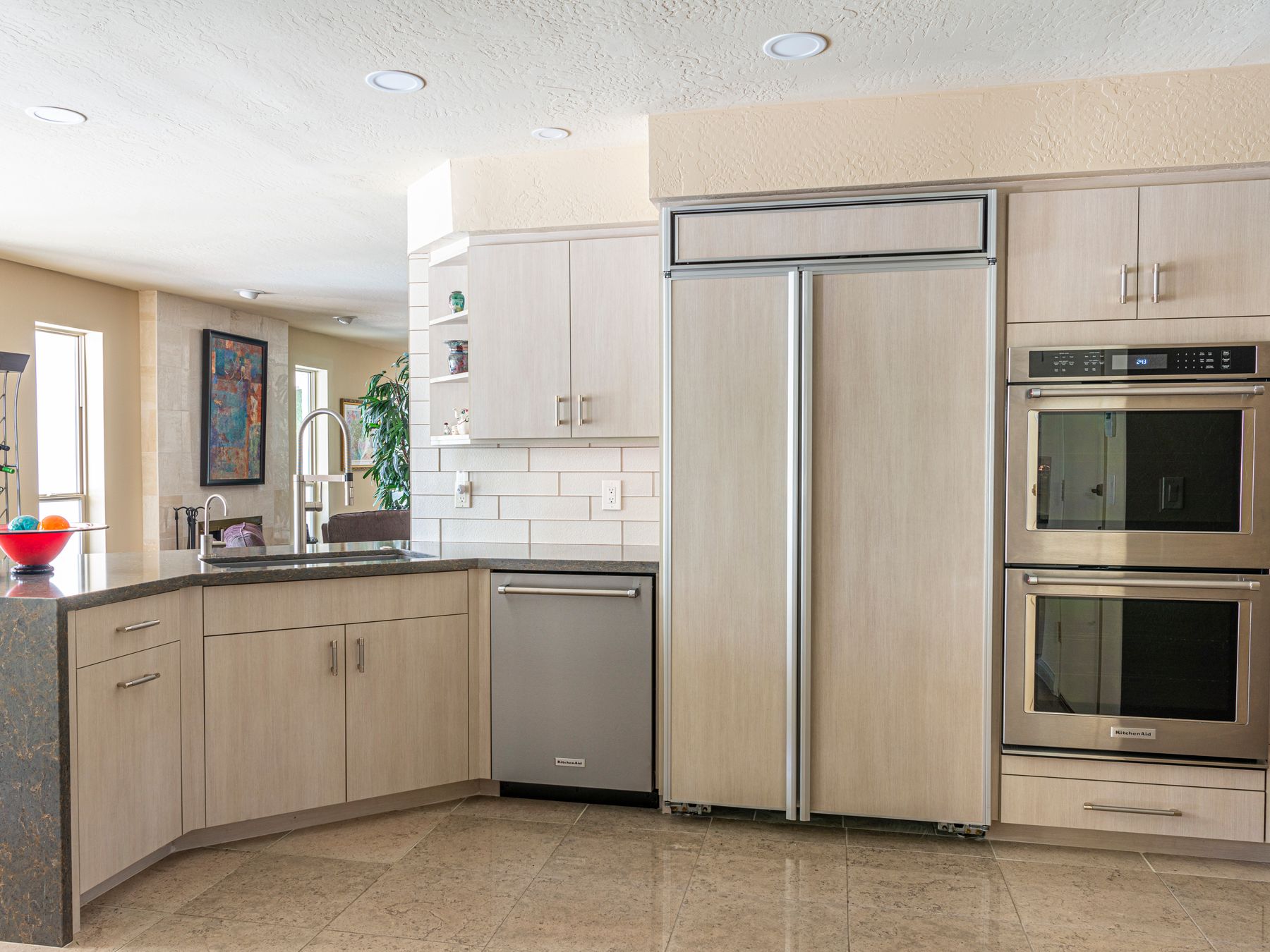 Kitchen Spraying in New Malden — dust sheets down and the room fully protected