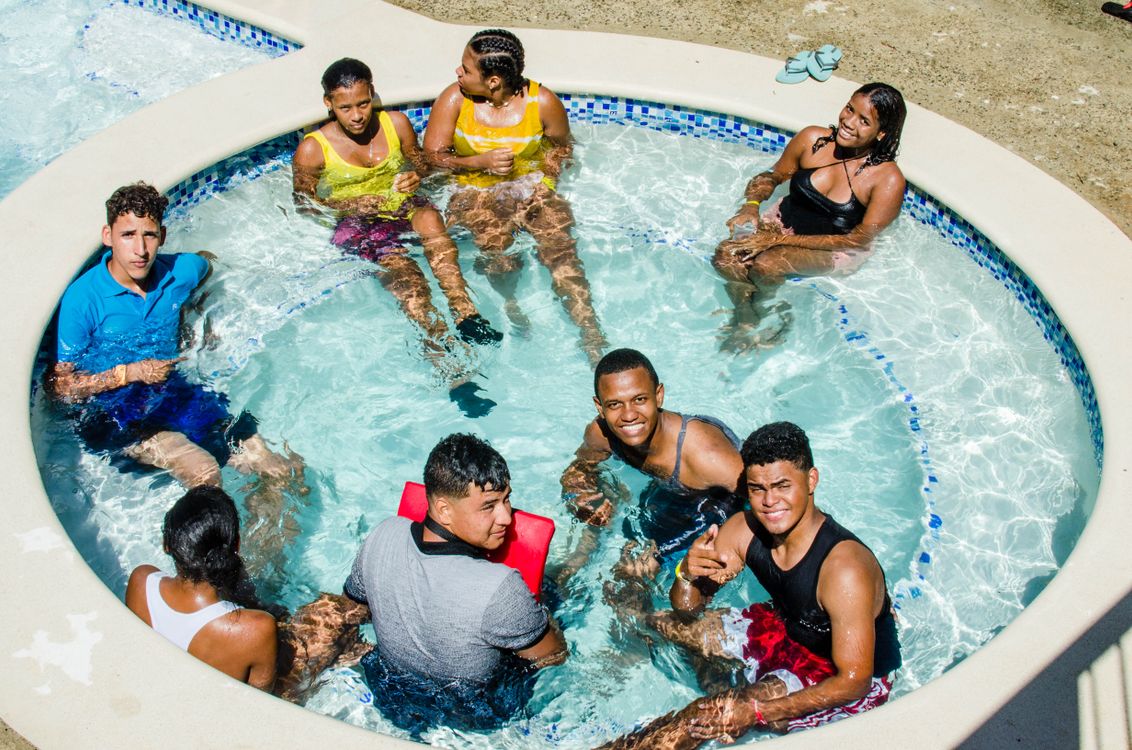 Group Standing Pool Group of People in Swimming Pool · Free Stock Photo