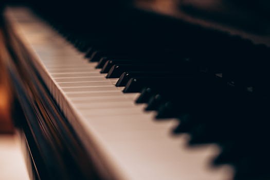 Elegant close-up of piano keys highlighting the classical detail and mood.