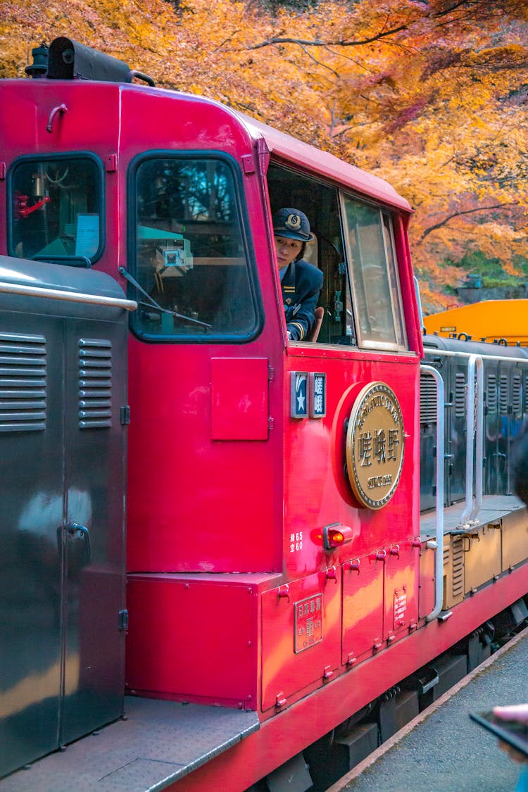 A Person Operating A Train