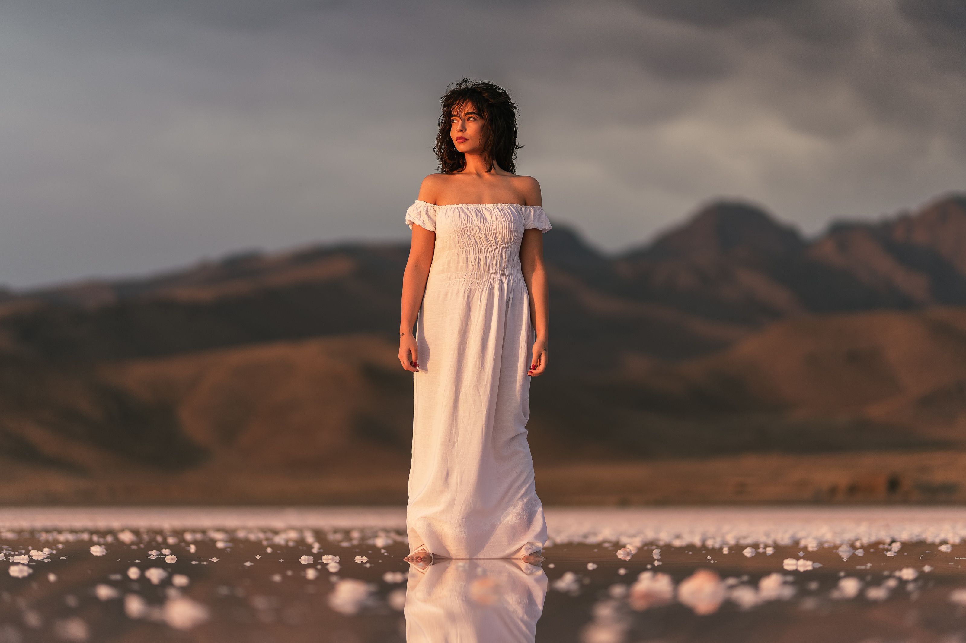 A Woman in White Dress Standing on the Beach · Free Stock Photo