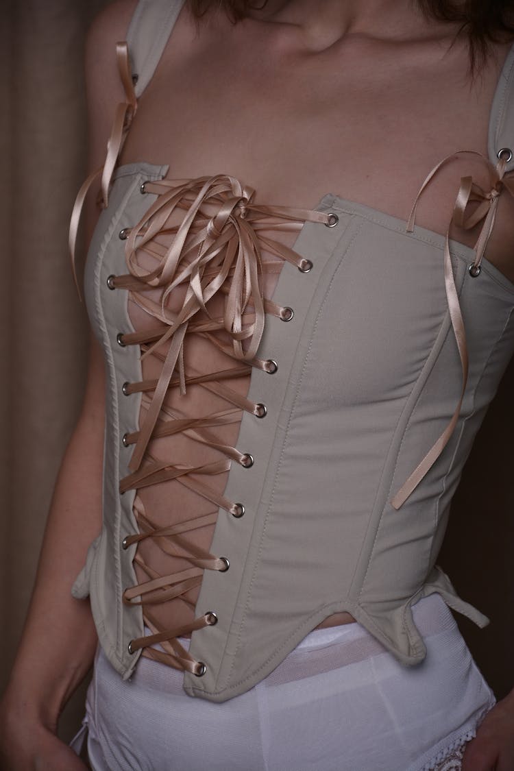 Corset With String On Woman Body