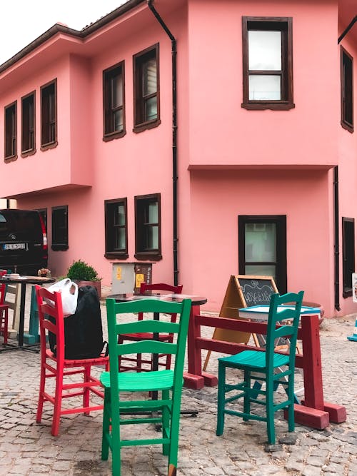 Colored Chairs on a Street