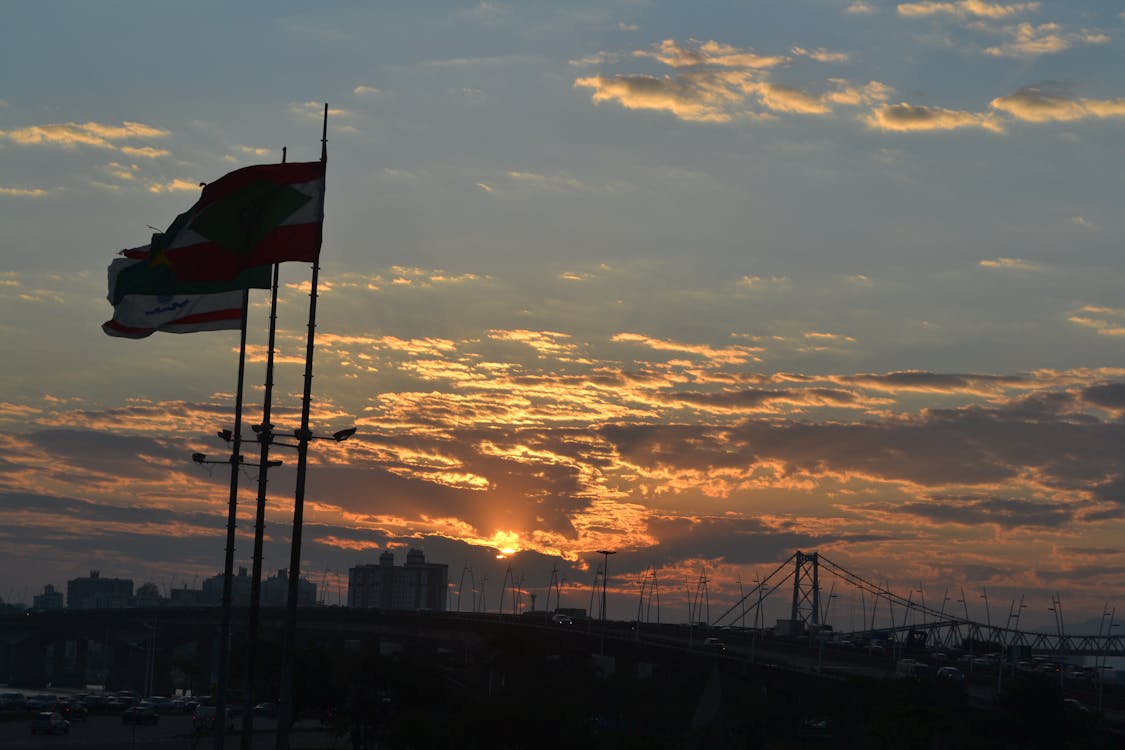 Free stock photo of flag, heaven, sun