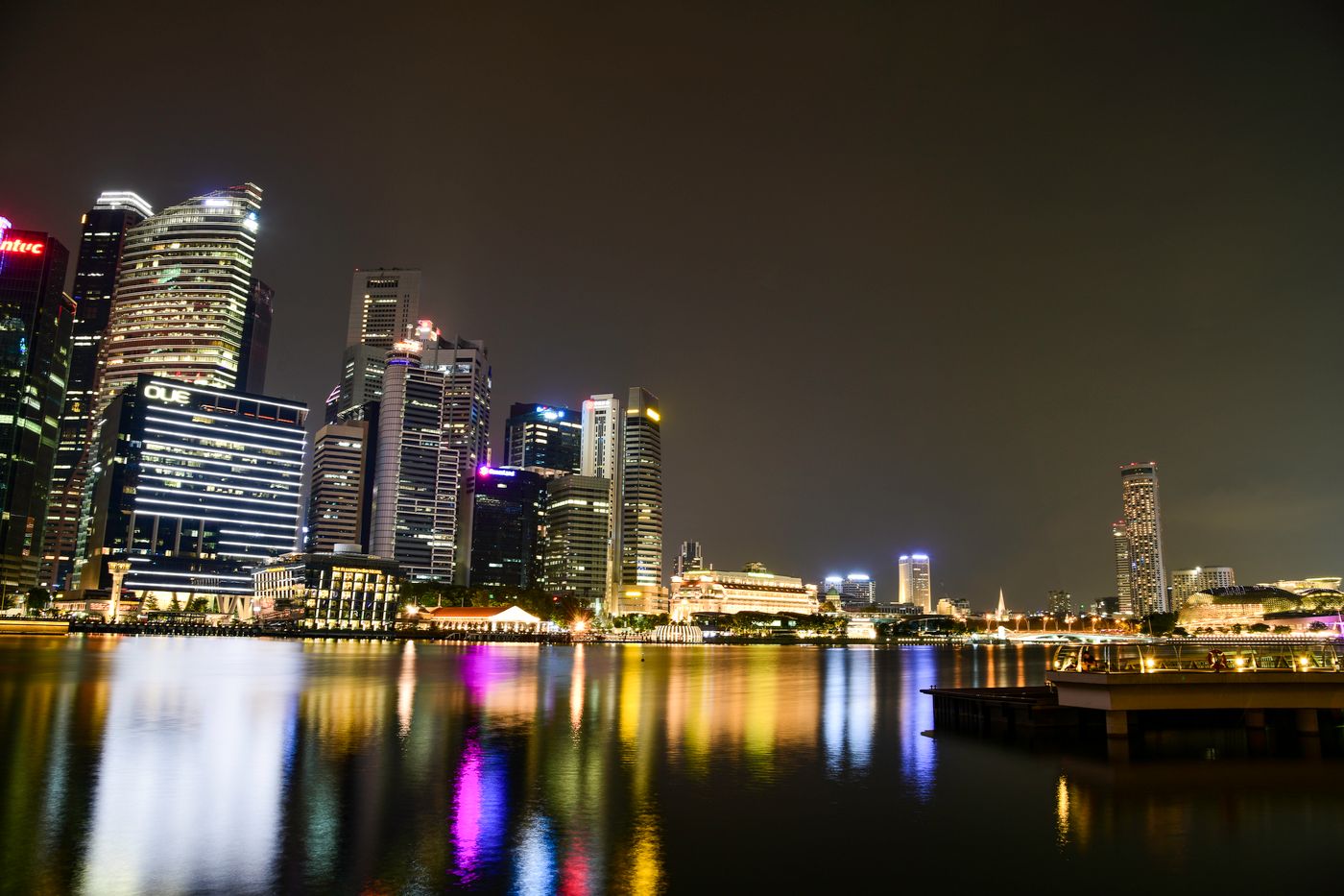 A dense city at dusk
