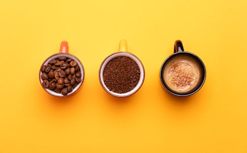 Close-Up Shot of Cups of Coffee